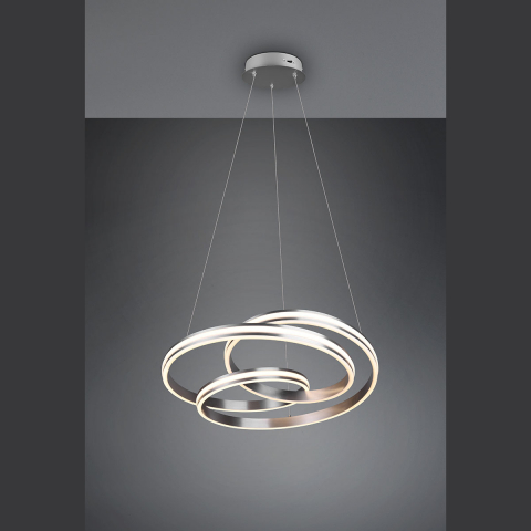 Esszimmerbeleuchtung LED Pendelleuchte, Farbwechsler, Switch Dimmer, Dip Switch, Höhe anpassbar, 60 cm Ø, Küchenbeleuchtung, Tresenbeleuchtung, Wartezimmerleuchte, Büro Hängeleuchte, Flurbeleuchtung