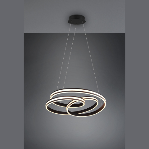 Esszimmerbeleuchtung LED Pendelleuchte, Farbwechsler, Switch Dimmer, Dip Switch, Spirale, 60 cm Ø, Küchen Hängeleuchte, Cafébeleuchtung, Hotel Pendelleuchte, Flurbeleuchtung, Geschäftsbeleuchtung, Konferenzbeleuchtung, Restaurant Hängeleuchte, Wohnzimmerleuchte