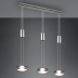 Wohnzimmerbeleuchtung LED Pendelleuchte, 3 Strahler, Switch Dimmer, Nickel, Höhenverstellbar, 85 cm x 14 cm, Tresenbeleuchtung, Thekenbeleuchtung, Cafébeleuchtung, Esszimmer Pendelleuchte, Küchen Hängeleuchte