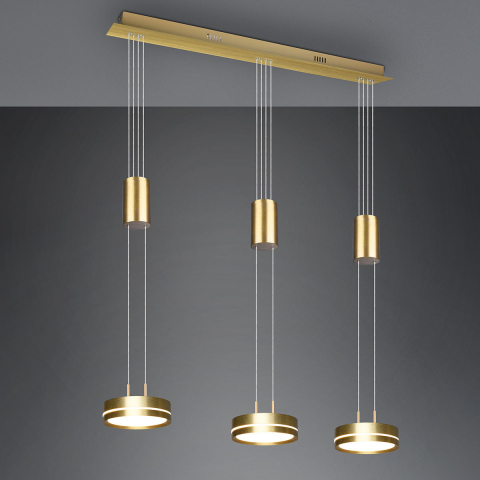 Tresenbeleuchtung LED Pendelleuchte, Switch Dimmer, Höhenverstellbar, Messing, 85 cm x 14 cm, Flurbeleuchtung, Thekenbeleuchtung, Hotel Pendelleuchte, Restaurant Hängeleuchte, Büro Pendelleuchte, Esszimmerleuchte