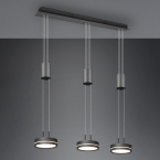 Esszimmerbeleuchtung LED Pendelleuchte, Aluminium, Anthrazit, Switch Dimmer, Höhenverstellbar, 85 cm x 14 cm, Küchen Pendelleuchte, Office Pendelleuchte, Tresenbeleuchtung, Rezeptionsbeleuchtung, Cafébeleuchtung