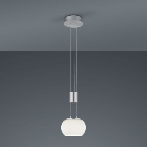 Esszimmerbeleuchtung LED Pendelleuchte, Switch Dimmer, Höhenverstellbar, Glas, 18 cm Ø, Wohnraumleuchte, Tresenbeleuchtung, Cafébeleuchtung, Küchen Hängeleuchte