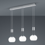 Restaurantbeleuchtung LED Pendelleuchte, Glas, Weiß, Switch Dimmer, Höhenverstellbar, 82 cm x 18 cm, Hotel Pendelleuchte, Café Hängeleuchte, Praxisbeleuchtung, Wohnraumleuchte, Tresenlicht, Wartezimmer Hängeleuchte