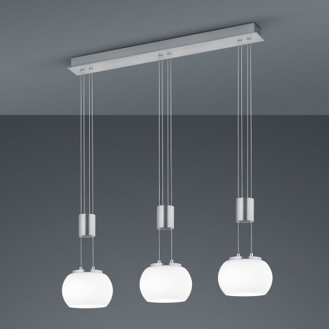 Restaurantbeleuchtung LED Pendelleuchte, Glas, Weiß, Switch Dimmer, Höhenverstellbar, 82 cm x 18 cm, Hotel Pendelleuchte, Café Hängeleuchte, Praxisbeleuchtung, Wohnraumleuchte, Tresenlicht, Wartezimmer Hängeleuchte