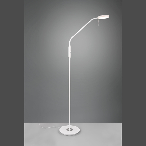 Home-Office Beleuchtung LED Stehleuchte, Farbwechsler, Dimmer, Memory-Funktion, Flexhals, Weiß, 145 cm Höhe, Büro Stehleuchte, Cafébeleuchtung, Leseleuchte, Hotel Stehleuchte