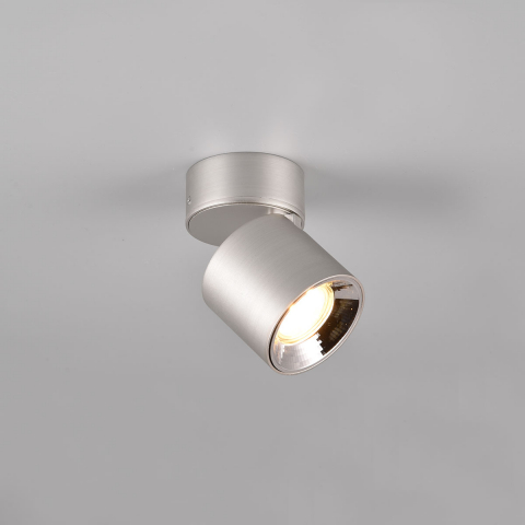 Wohnzimmerbeleuchtung Moderne Deckenleuchte, 1er Spot, Verstellbar, Nickel, 12 cm x 8 cm, Flurbeleuchtung, Cafébeleuchtung, Schafzimmer Deckenstrahler, Praxis Deckenspot, Leseleuchte, Kino Deckenstrahler, Innenraumleuchte