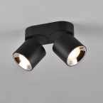 Küchenbeleuchtung Deckenleuchte, Schlicht, Schwarz, 2 Strahler, Verstellbar, 18 cm x 8 cm, Treppenhausbeleuchtung, Wohnzimmerleuchte, Wartezimmer Deckenstrahler, Schlafzimmer Deckenlicht, Flurbeleuchtung, Cafébeleuchtung, Wohnraumbeleuchtung, Hotelzimmer Deckenbeleuchtung, Innenraumleuchte, Dielenbeleuchtung, IP20