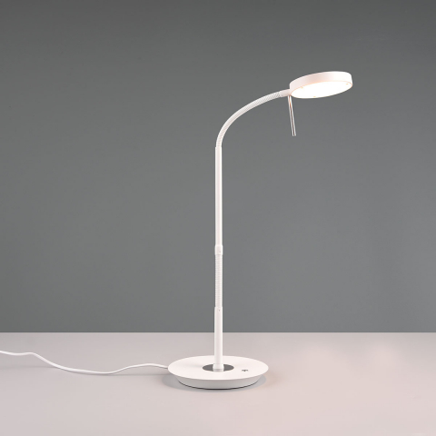 Home-Office Beleuchtung LED Tischleuchte, Weiß, Farbwechsler, Sensordimmer, Memoryfunktion, Flexhals, 57 cm Höhe, Bett Tischleuchte, Nachttischleuchte, Büro Tischlampe