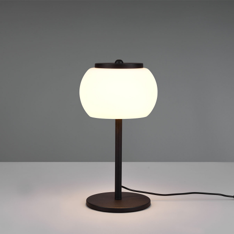Éclairage de chambre d'hôtel Lampe de table LED, variateur à capteur, noir, blanc, interrupteur à cordon, hauteur 33 cm, lampe de lit, lampe de chevet, lampe de buffet, éclairage de commode, éclairage d'étagère