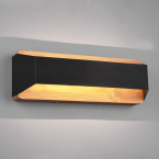 Hotelbeleuchtung LED Wandleuchte, Holz, Braun, Schwarz, Switch Dimmer, 35 cm x 12 cm, Wohnraumleuchte, Wartezimmer Wandlampe, Restaurant Wandleuchte, Flurbeleuchtung, Treppenhaus Wandlicht