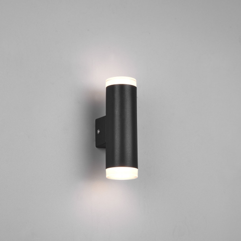 Terrassenbeleuchtung LED Aussen Wandleuchte, Up-Down-Beleuchtung, Weiss, Schwarz, IP44, 16 cm x 5 cm, Fassadenbeleuchtung, Hotel Aussen Wandleuchte, Mauerbeleuchtung, Restaurant Aussenwandleuchte, Türeingangsbeleuchtung