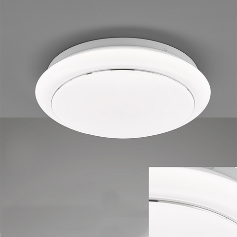 Deckenleuchte, Weiß, Rund, Dimmer, 2700 Lumen, 38 cm Ø, Treppenhausbeleuchtung, Cafébeleuchtung, Wohnzimmerbeleuchtung, Flurbeleuchtung, Hotel Deckenleuchte