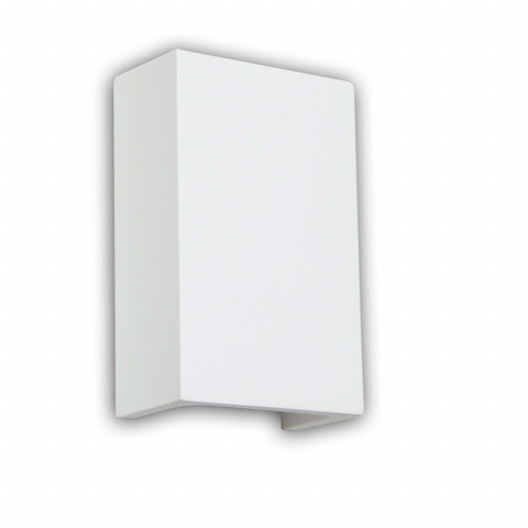 Restaurantbeleuchtung LED Wandleuchte, Gips, Weiß, Überstreichbar, Up-Down-Licht, 16 cm x 10 cm, Flurbeleuchtung, Hotel Wandleuchte, Praxisleuchte, Wartezimmerleuchte, Treppenhausbeleuchtung, Innenraumbeleuchtung, Wohnraumbeleuchtung, IP20