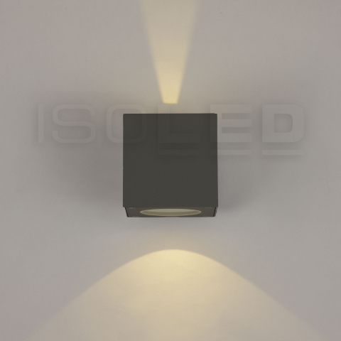 Eclairage de terrasse LED Applique murale extérieure, lumière up-down, aluminium, anthracite, parallélépipède, IP54, 11 cm x 9 cm, en forme de cube, applique murale de balcon, éclairage mural de terrasse, éclairage de façade, éclairage mural de maison, éclairage de façade de maison, éclairage extérieur, éclairage de zone de porte, éclairage d'entrée