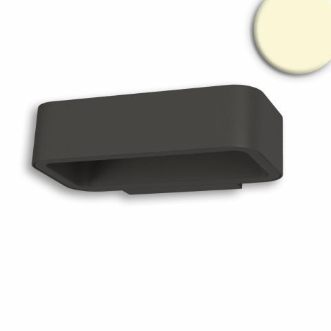 LED Wandleuchte, Anthrazit, Up-and-Down Licht, Rechteckig, Abgerundet, IP54, 22 cm x 13 cm, Terrassenbeleuchtung, Balkon Wandleuchte, Veranda Wandleuchte, Fassadenleuchte, Türeingangsleuchte, Eingangsleuchte, Outdoorleuchte