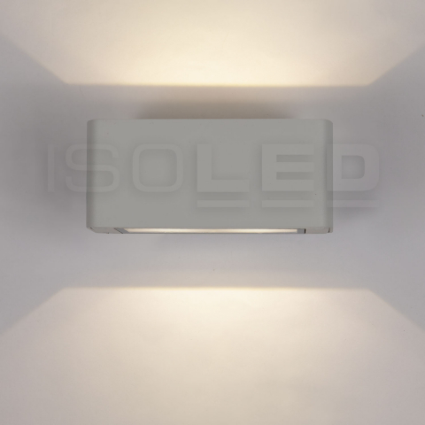 Hotel Aussenbeleuchtung LED Aussen Wandleuchte, Up-Down-Licht, Silber, Aluminium, IP54, 15 cm x 6,5 cm, Fassadenbeleuchtung, Balkon Wandbeleuchtung, Terrassen Wandleuchte, Eingangsleuchte, Aussenbeleuchtung