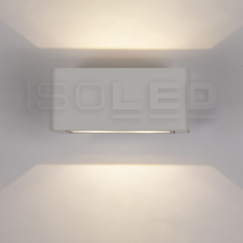 Terrassenbeleuchtung LED Außen Wandleuchte, Rechteckig, Aluminium, Weiß, IP54, 15 cm x 9 cm, Balkon Wandleuchte, Fassadenleuchte, Mauerbeleuchtung, Outdoorleuchte