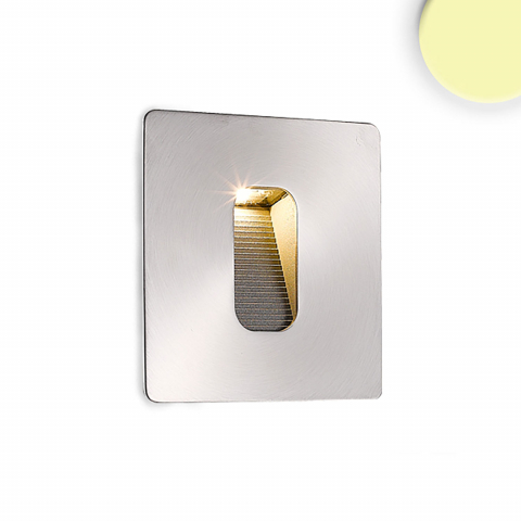 Fassadenbeleuchtung LED Wand Einbauleuchte, Quadratisch, Indirektes Licht, Edelstahl, Silber, IP65, 9,5 x 9,5 cm, Treppenhausbeleuchtung, Outdoorleuchte, Aussenbeleuchtung