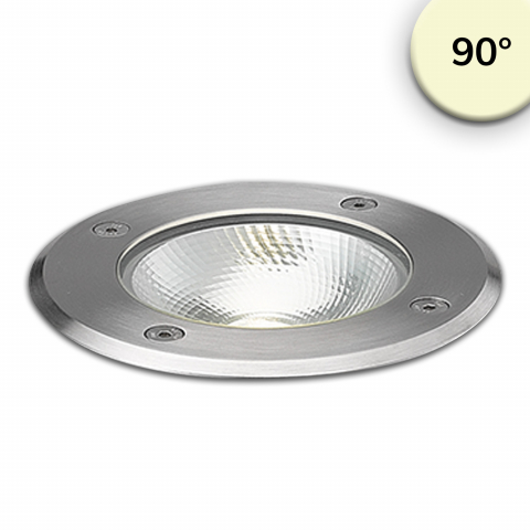 LED Bodenleuchte, Rund, Einbaustrahler, Edelstahl, IP67, 13 cm Ø, Grundstücksbeleuchtung, Gartenbodenleuchte, Gartenwegbeleuchtung, Hof Bodenleuchte, Aussenbeleuchtung, Gartenanlagebeleuchtung, Outdoorleuchte