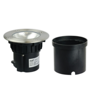 LED Bodenleuchte, Rund, Einbaustrahler, Edelstahl, IP67, 13 cm Ø, Grundstücksbeleuchtung, Gartenbodenleuchte, Gartenwegbeleuchtung, Hof Bodenleuchte, Außenbeleuchtung, Gartenanlagebeleuchtung, Outdoorleuchte