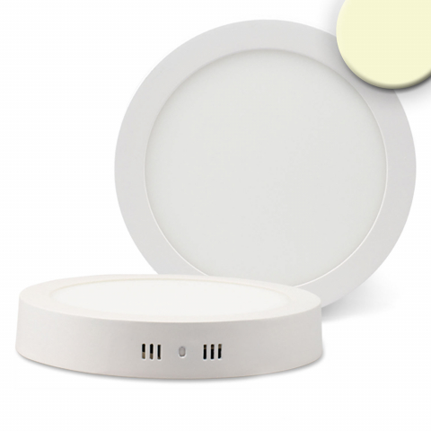Plafonnier LED, Rond, Blanc, Aluminium, Plat, IP42, 22 cm Ø, Éclairage de cuisine, Plafonnier d'entrée, Éclairage de cage d'escalier, Éclairage de salle d'attente, Lampe de cabinet, Éclairage domestique, Éclairage intérieur, IP20