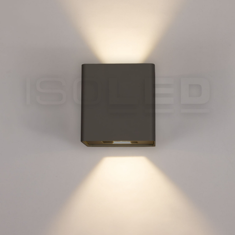 LED Aussen Wandleuchte, Anthrazit, Up-Down-Beleuchtung, Lichtkegel verstellbar, IP54, 11 cm Höhe, Fassadenbeleuchtung, Türeingangsbeleuchtung, Aussen Weglampe, Terrassen Wandleuchte, Balkonlicht, Verandabeleuchtung, Raucherbereichbeleuchtung, Hotel Aussenlampe, Outdoorleuchte