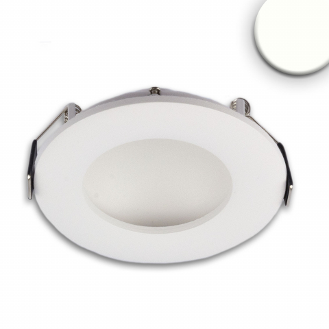 LED Einbaustrahler, Rund, Weiss, Indirektes Licht, 4000 K, Aluminium, 11 cm Ø, Hotelbeleuchtung, Deckeneinbaustrahler, Wartezimmerleuchte, Praxis Deckenleuchte, Flurbeleuchtung, Restaurant Deckeneinbaustrahler, Kücheneinbaustrahler, Innenraumbeleuchtung, Wohnraumbeleuchtung, IP20