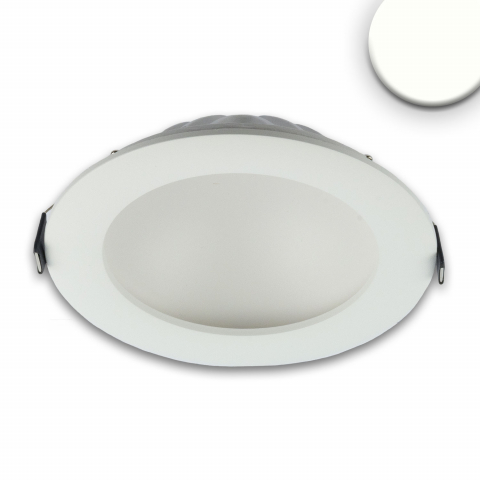Spot LED encastrable, Lumière indirecte, Rond, Blanc, 4000 Kelvin, 15 cm Ø, Éclairage de supermarché, Éclairage de couloir, Éclairage de cage d'escalier, Spot encastrable de salle de conférence, Spot encastrable de cabinet médical, Spot encastrable de salle d'attente, Lampe d'hôtel, Éclairage d'intérieur, Éclairage de salon, IP20