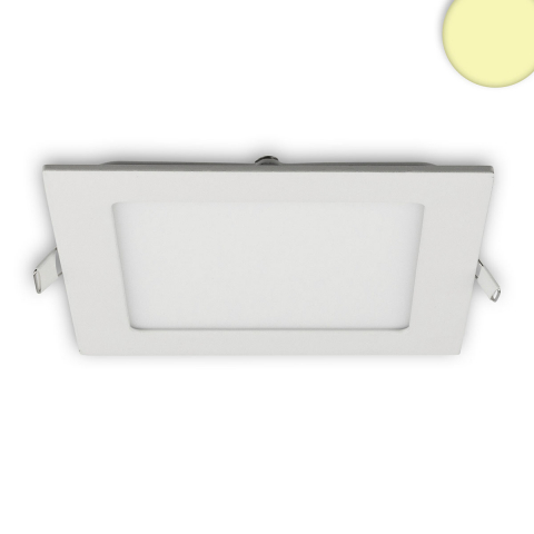 LED Einbauleuchte, Quadrat, Ultraflach, Extern Dimmbar, Weiß, IP42, 15 cm x 15 cm, Mensabeleuchtung, Außen Deckenleuchte, Flur Deckenleuchte, Balkon Deckeneinbaustrahler, Büro Einbaustrahler, Restaurant Einbaustrahler, Praxis Einbauleuchte, Wartezimmerleuchte, Innenraumbeleuchtung, Wohnraumbeleuchtung