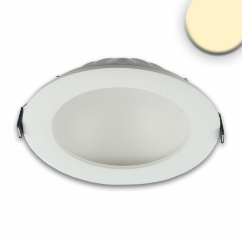 LED Einbauleuchte, Downlight, Weiss, Rund, Indirektes Licht, Dimmbar, 15 cm Ø,Flughafenbeleuchtung, Deckenleuchte, 1er Strahler, Flurbeleuchtung, Praxisbeleuchtung, Wartezimmereinbaustrahler, Innenraumbeleuchtung, Wohnraumdeckeneinbaustrahler, IP20
