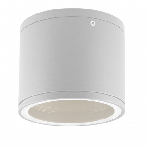 Plafonnier extérieur, cylindre, blanc, montage en saillie, IP54, 11 cm Ø, éclairage de terrain industriel, lampe d'entrée, lampe d'entrée de porte, plafonnier de salle de bain, éclairage de pièce humide, éclairage de plafond de balcon, éclairage extérieur d'hôtel, lampe extérieure de restaurant, éclairage extérieur