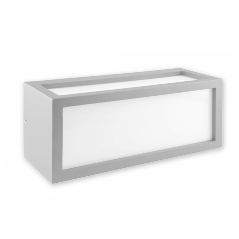 Éclairage d'entrée, éclairage de balcon, éclairage de terrasse, éclairage de restaurant, éclairage de jardin, éclairage de véranda, éclairage d'auvent, applique murale extérieure, blanc, aluminium, forme parallélépipédique, IP54, 25 cm x 11 cm