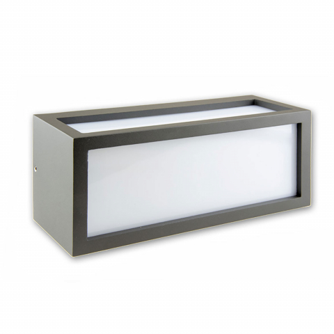 Applique murale d'extérieur, parallélépipède, anthracite, blanc, IP54, 25 cm x 11 cm, éclairage de porte d'entrée, applique murale de balcon, éclairage de terrasse, applique murale de véranda, éclairage d'extérieur, éclairage de façade, éclairage d'auvent, éclairage de mur, éclairage de cour