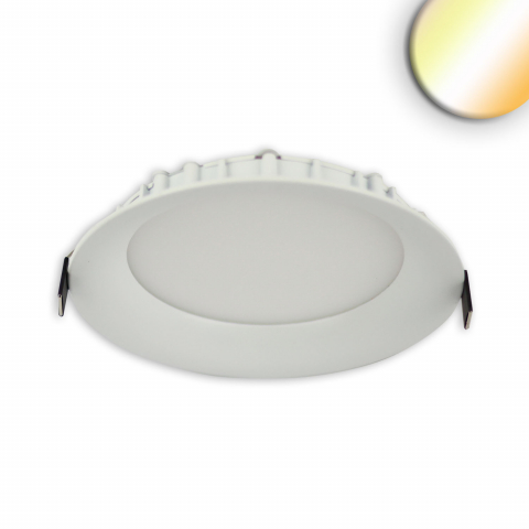 LED Einbaustrahler, Farbtemperaturwechsler, Ultraflach, Color Switch, 16 cm Ø, Schulbeleuchtung, Praxisleuchte, Wartezimmer Einbauleuchte, Küchenbeleuchtung, Ladenlokaleinbaustrahler, Flurbeleuchtung, Balkon Deckeneinbaustrahler, Verandabeleuchtung, Terrassenleuchte, Innenbeleuchtung, Wohnraumbeleuchtung
