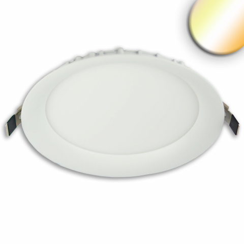 LED Einbaustrahler, Weiss, Farbwechsler, Ultraflach, Color Switch, 21 cm Ø, Industriegebäudebeleuchtung, Ladenbeleuchtung, Officeleuchte, Geschäftseinbaustrahler, Wartezimmereinbaustrahler, Praxiseinbaustrahler, Innenraumbeleuchtung, Aussenbeleuchtung