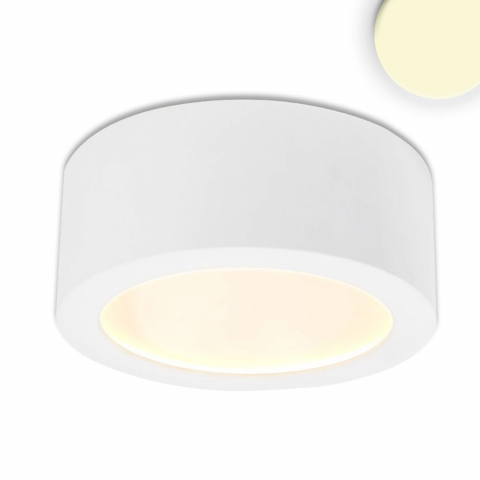 LED Aufbauleuchte, Deckenbeleuchtung, Praxisleuchte, Rund, Aluminium, Weiss, Reihenschaltung möglich, Stromsparend, 300 Lumen, 2700 Kelvin, Wartezimmerbeleuchtung, Flur Deckenlicht, Gangbeleuchtung, Treppenhausbeleuchtung, Innenraumbeleuchtung, Wohnraumbeleuchtung, IP20