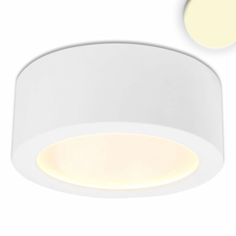 LED Aufbauleuchte, Modern, Rund, Aluminium, Weiss, Indirekt, 17 cm Ø, Bürokomplexbeleuchtung, Deckenleuchte, Flurbeleuchtung, Treppenhausbeleuchtung, Dielenlampe, Cafébeleuchtung, Restaurantbeleuchtung, Praxis Deckenleuchte, Wartezimmerleuchte, Innenraumbeleuchtung, Wohnraumbeleuchtung, IP20
