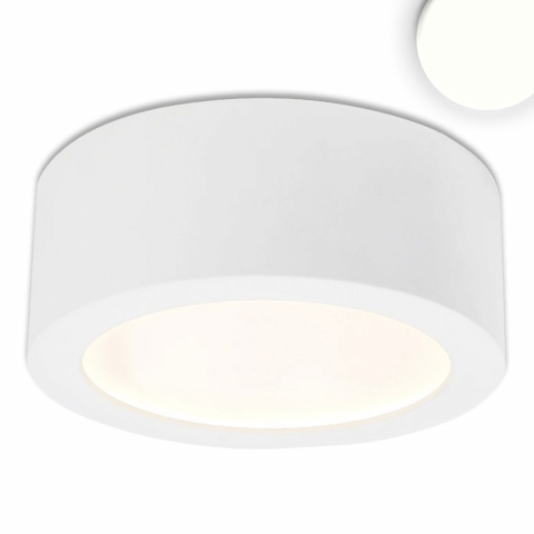 Bibliotheksbeleuchtung, Bürobeleuchtung, Museumsbeleuchtung, Küchenbeleuchtung, Restaurantbeleuchtung, Cafébeleuchtung, LED Aufbauleuchte, Weiss, Aluminium, Rund, 4000 Kelvin, 17,3 cm Ø