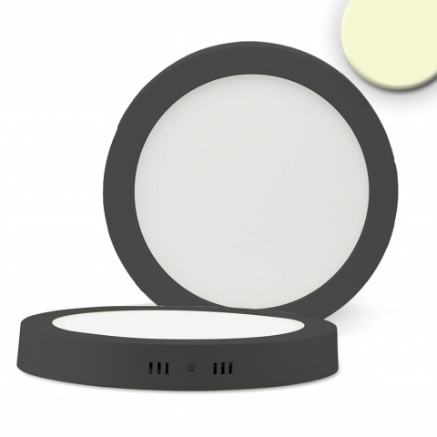 Plafonnier LED, Rond, Noir, Blanc, Plat, Variable, IP42, 30 cm Ø, Éclairage de cage d'escalier, Éclairage de couloir, Éclairage d'entrée, Plafonnier de salle de bain, Lampe de salle de bain, Éclairage de plafond de douche, Éclairage de WC, Éclairage de toilettes, Éclairage de pièces humides