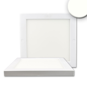 LED Deckenleuchte, Quadratisch, Weiss, 4000K, IP52, 22 cm x 22 cm, Gebäudebeleuchtung, Treppenhausbeleuchtung, Flurbeleuchtung, Praxisbeleuchtung, Behandlungszimmerleuchte, Vordachbeleuchtung, Aussen Deckenleuchte, Terrassenbeleuchtung, Balkonleuchte, Verandadeckenleuchte, Outdoorleuchte