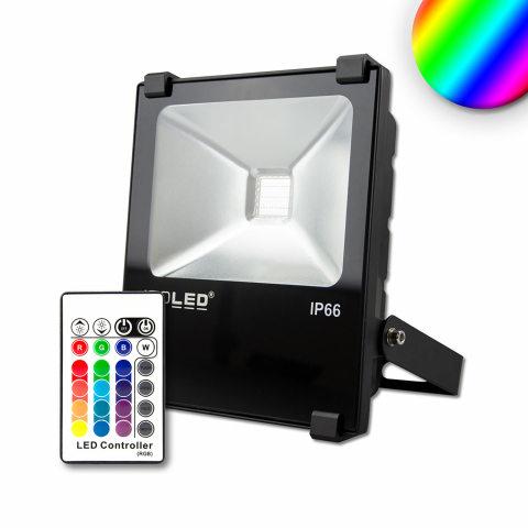 Denkmalbeleuchtung LED Aussen Fluter, RGB Farbwechsler, Dimmer, Fernbedienung, IP66, 13 cm x 11 cm, Scheinwerfer, Objektbeleuchtung, Festbeleuchtung, Outdoorleuchte, Campingleuchte