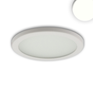 Éclairage de cabinet, éclairage de bureau, éclairage d'hôtel, éclairage de restaurant, éclairage de musée, éclairage LED encastré, rond, fonte d'aluminium, blanc, 4000K, IP52, 12 cm Ø, éclairage de salon, éclairage de cuisine