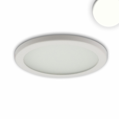 Praxisbeleuchtung, Bürobeleuchtung, Hotelbeleuchtung, Restaurantbeleuchtung, Museeumsbeleuchtung, LED Einbauleuchte, Rund, Aludruckguss, Weiss, 4000K, IP52, 12 cm Ø, Wohnzimmerbeleuchtung, Küchenbeleuchtung