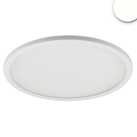 Bürogebäudebeleuchtung, Küchenbeleuchtung, Verwaltungsbürobeleuchtung, Restaurantbeleuchtung, Hotelbeleuchtung, LED Einbauleuchte, Rund, Weiss, Aludruckguss, IP52, Ultraflach, 23 cm Ø
