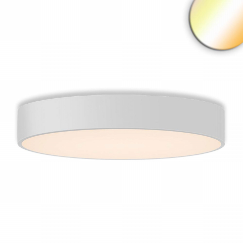 LED Deckenleuchte, Rund, Farbwechsler, Dimmbar, Aluminium, Weiß, 80 cm Ø, Hotelbeleuchtung, Restaurant Deckenleuchte, Wartezimmerleuchte, Praxis Deckenlampe, Cafébeleuchtung, Innenraumbeleuchtung, Wohnraumbeleuchtung, IP20