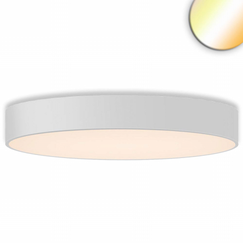 LED Deckenleuchte, Rund, Flach, Farbwechsler, Dimmbar, Weiß, 100 cm Ø, Schulbeleuchtung, Treppenhausbeleuchtung, Bankbeleuchtung, Praxisbeleuchtung, Dielenleuchte, Wartezimmerleuchte, Behandlungszimmerbeleuchtung, Besprechungszimmerbeleuchtung, Innenraumbeleuchtung, Werkstattbeleuchtung