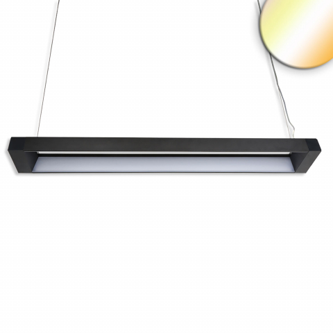 Suspension LED, noir, changement de couleur, rectangulaire, 122 cm x 12 cm, éclairage de plantes, éclairage de hall, éclairage de couloir, suspension d'extérieur, éclairage d'extérieur