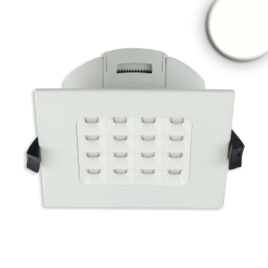 LED Downlight, Einbauleuchte, Quadratisch, Weiß, Blendungsreduziert, Dimmbar, IP54, 11 cm x 11 cm
