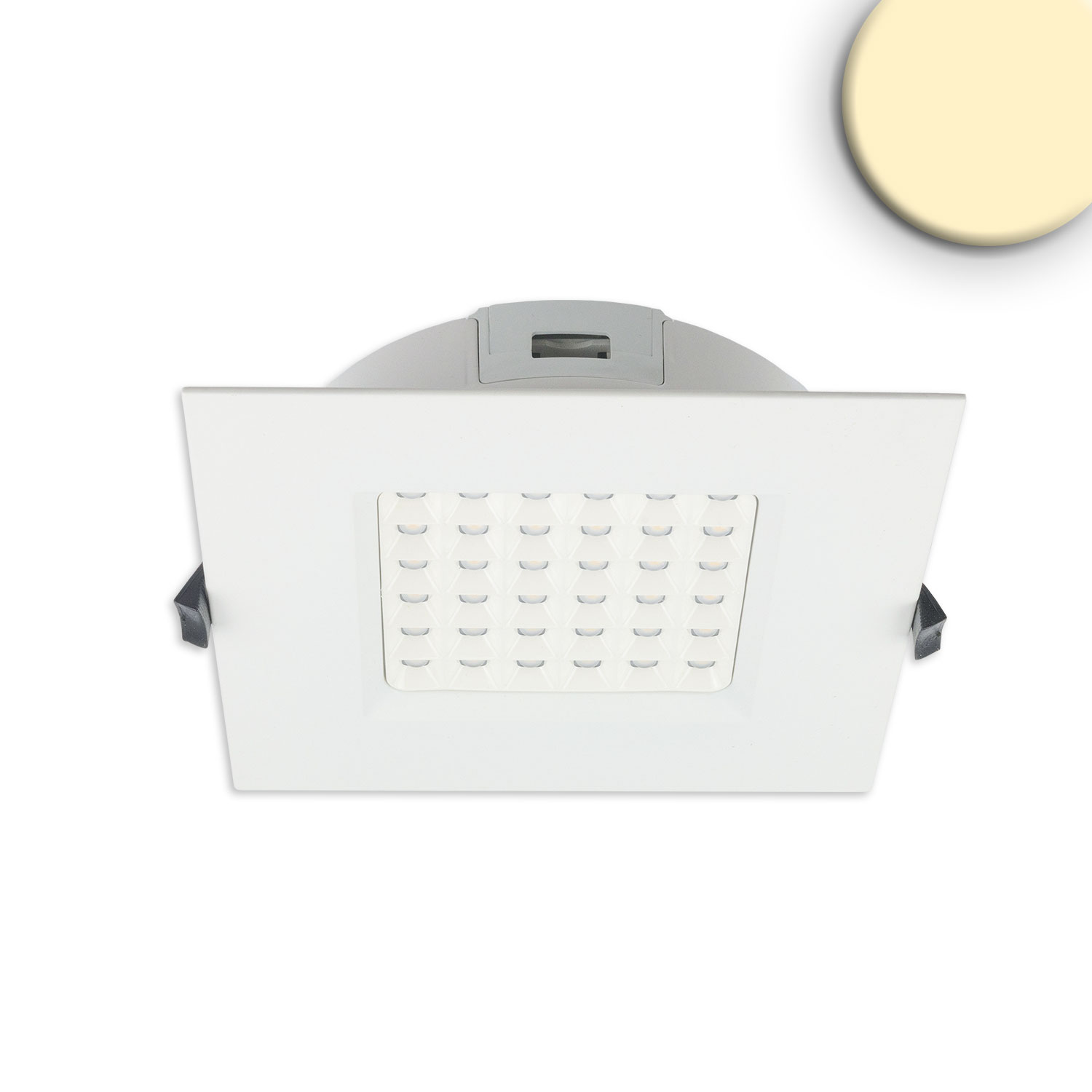 LED Downlight, Quadratisch, Weiß, Blendungsreduziert, Dimmbar, IP54, 19 cm x 19 cm