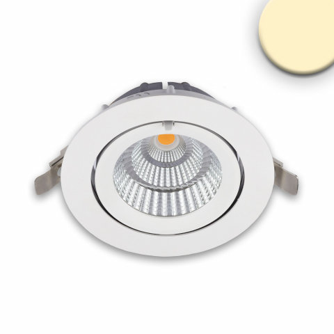 Spot encastrable LED, rond, fonte d'aluminium moulée sous pression, blanc, 16 cm Ø
